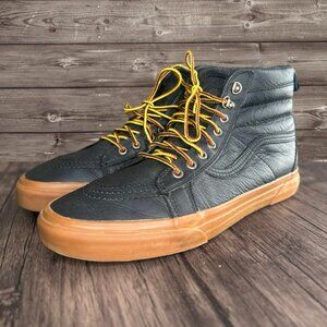 Vans Sk8-Hi MTE Black Leather Gum Sneakers Men's Size 12 Weather-Resistant